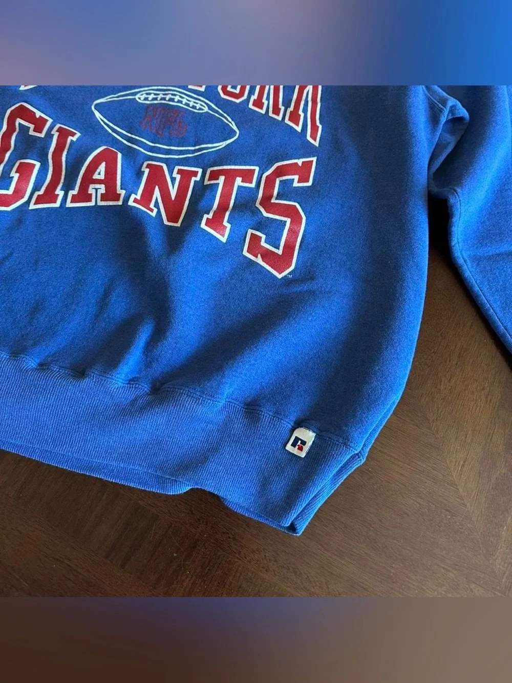 Vintage Russell Athletic New York Giants Heavyweight Sweatshirt Men’s Large Blue - Picture 5 of 5